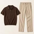 Sorrento Zip Polo & Trouser Set - garment flat lay