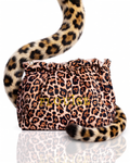 Cheetah Hot Hunt Leopard Print Frill Makeup Bag With Pearl Tassel